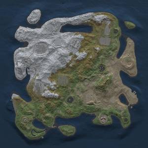 Thumbnail Rust Map: Procedural Map, Size: 3500, Seed: 617355334, 17 Monuments