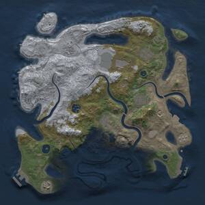 Thumbnail Rust Map: Procedural Map, Size: 3500, Seed: 617355334, 14 Monuments