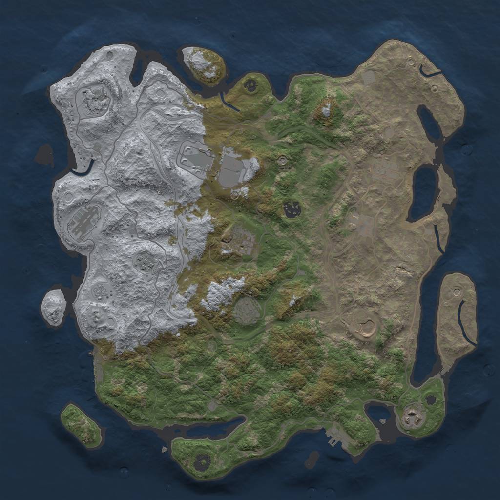 Rust Map: Procedural Map, Size: 4250, Seed: 877395789, 20 Monuments