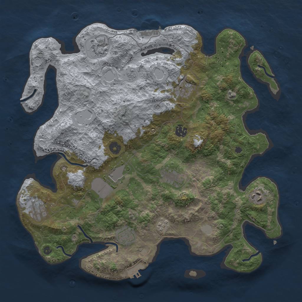 Rust Map: Procedural Map, Size: 3750, Seed: 1517735914, 16 Monuments