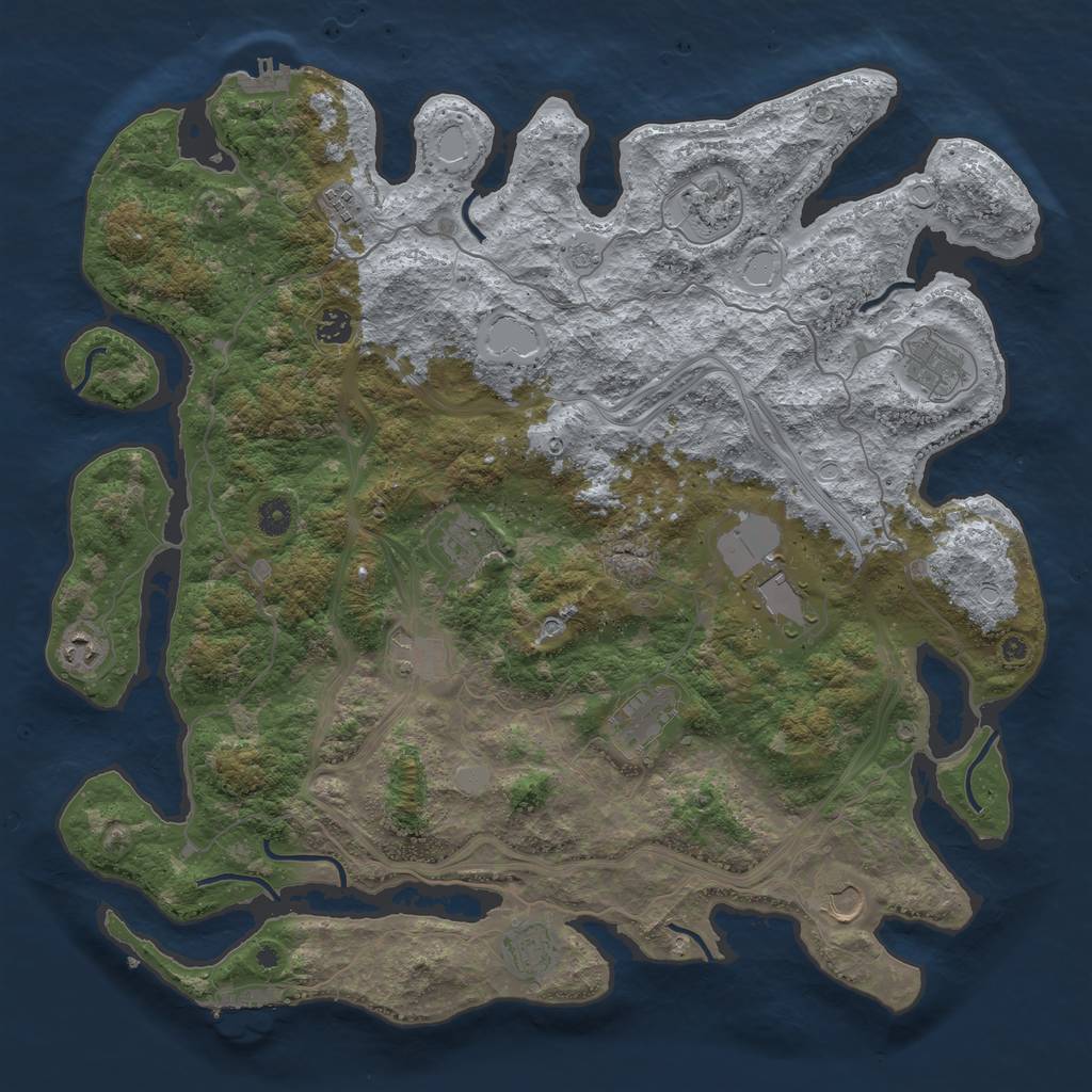 Rust Map: Procedural Map, Size: 4500, Seed: 1108450704, 20 Monuments