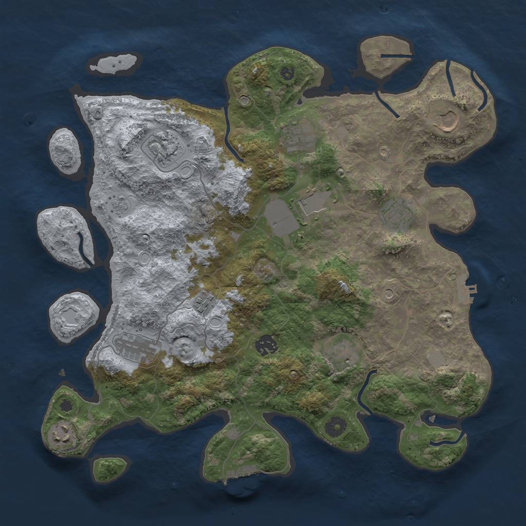 Rust Map: Procedural Map, Size: 3750, Seed: 947727251, 17 Monuments