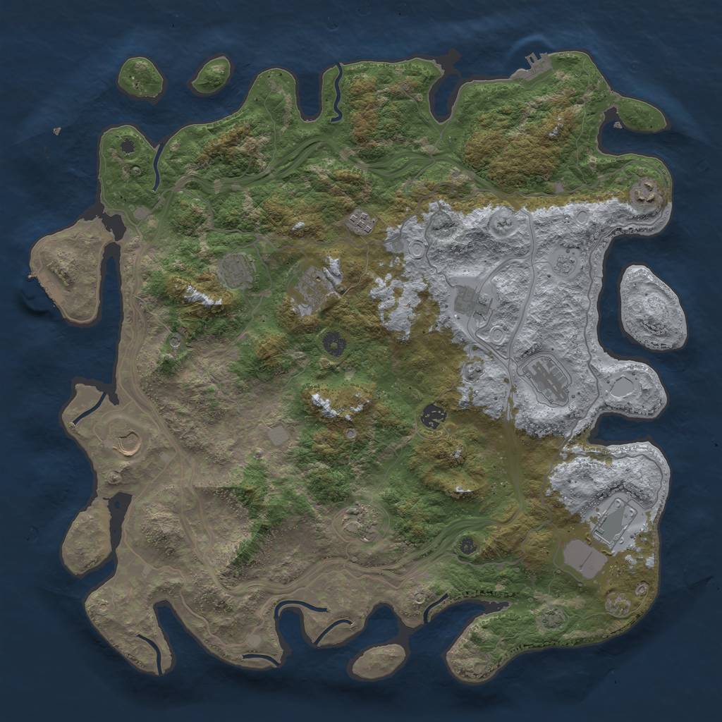 Rust Map: Procedural Map, Size: 4500, Seed: 1800005297, 18 Monuments