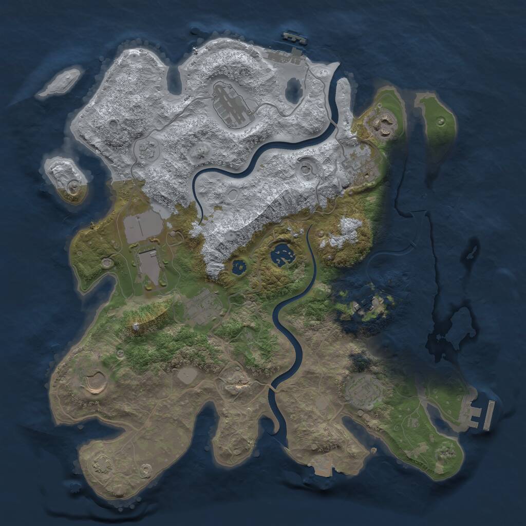 Rust Map: Procedural Map, Size: 3500, Seed: 797103494, 15 Monuments