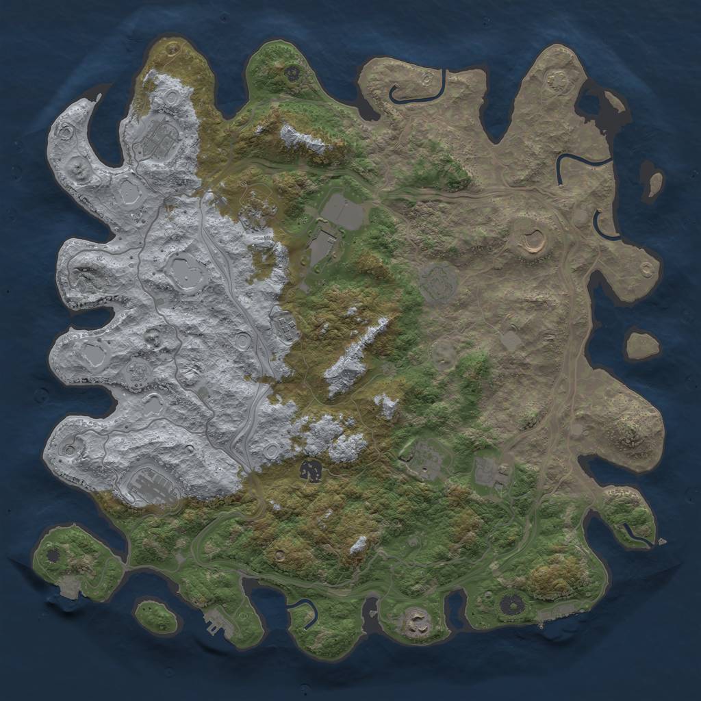Rust Map: Procedural Map, Size: 4500, Seed: 9049138, 19 Monuments