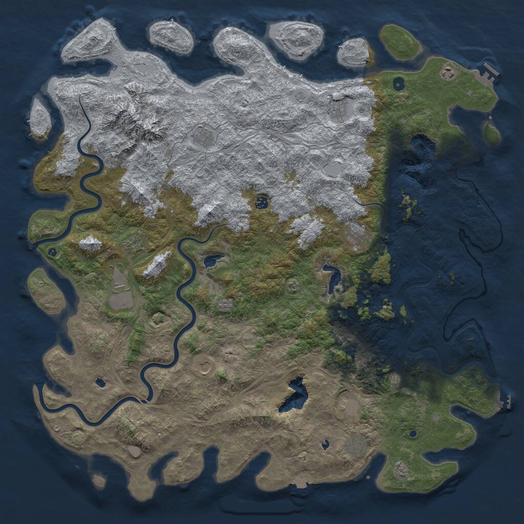 Rust Map: Procedural Map, Size: 6000, Seed: 420691488, 17 Monuments