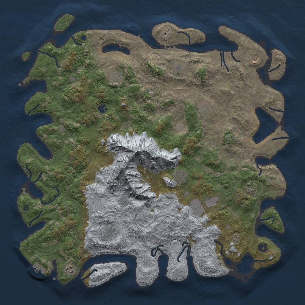 Rust Map: Procedural Map, Size: 5000, Seed: 63474, 20 Monuments