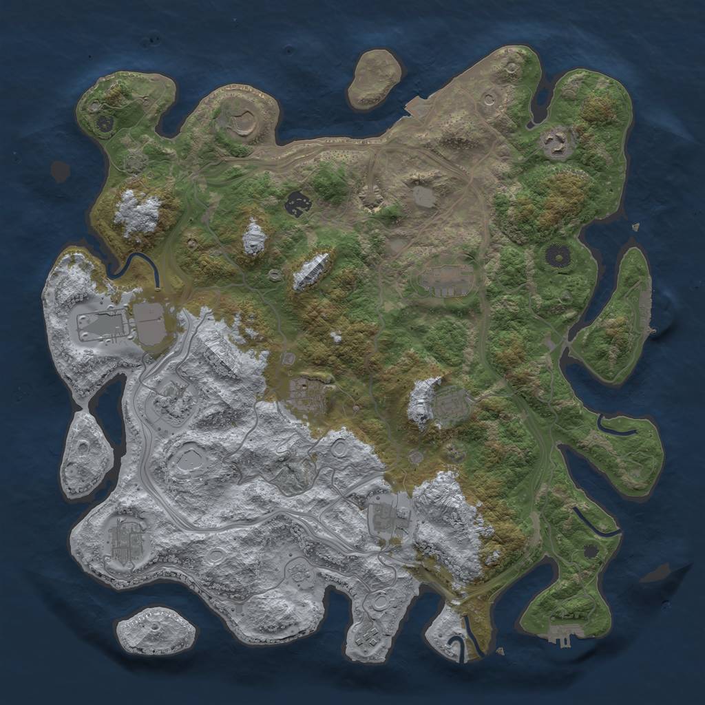 Rust Map: Procedural Map, Size: 4250, Seed: 1112459618, 19 Monuments
