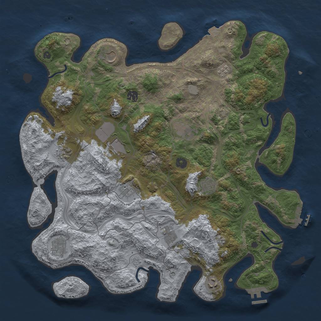 Rust Map: Procedural Map, Size: 4250, Seed: 1112459618, 19 Monuments