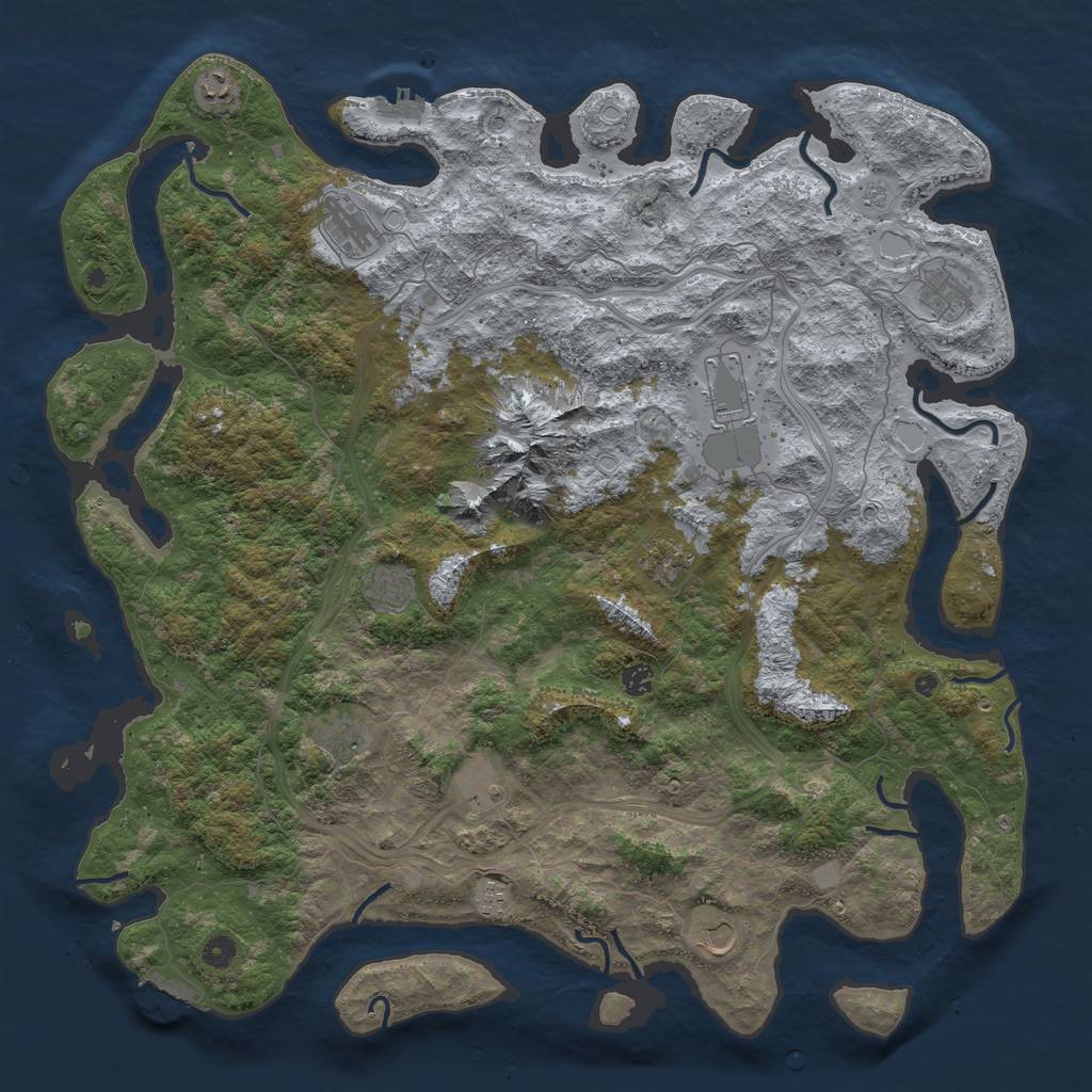 Rust Map: Procedural Map, Size: 5000, Seed: 1600030773, 20 Monuments
