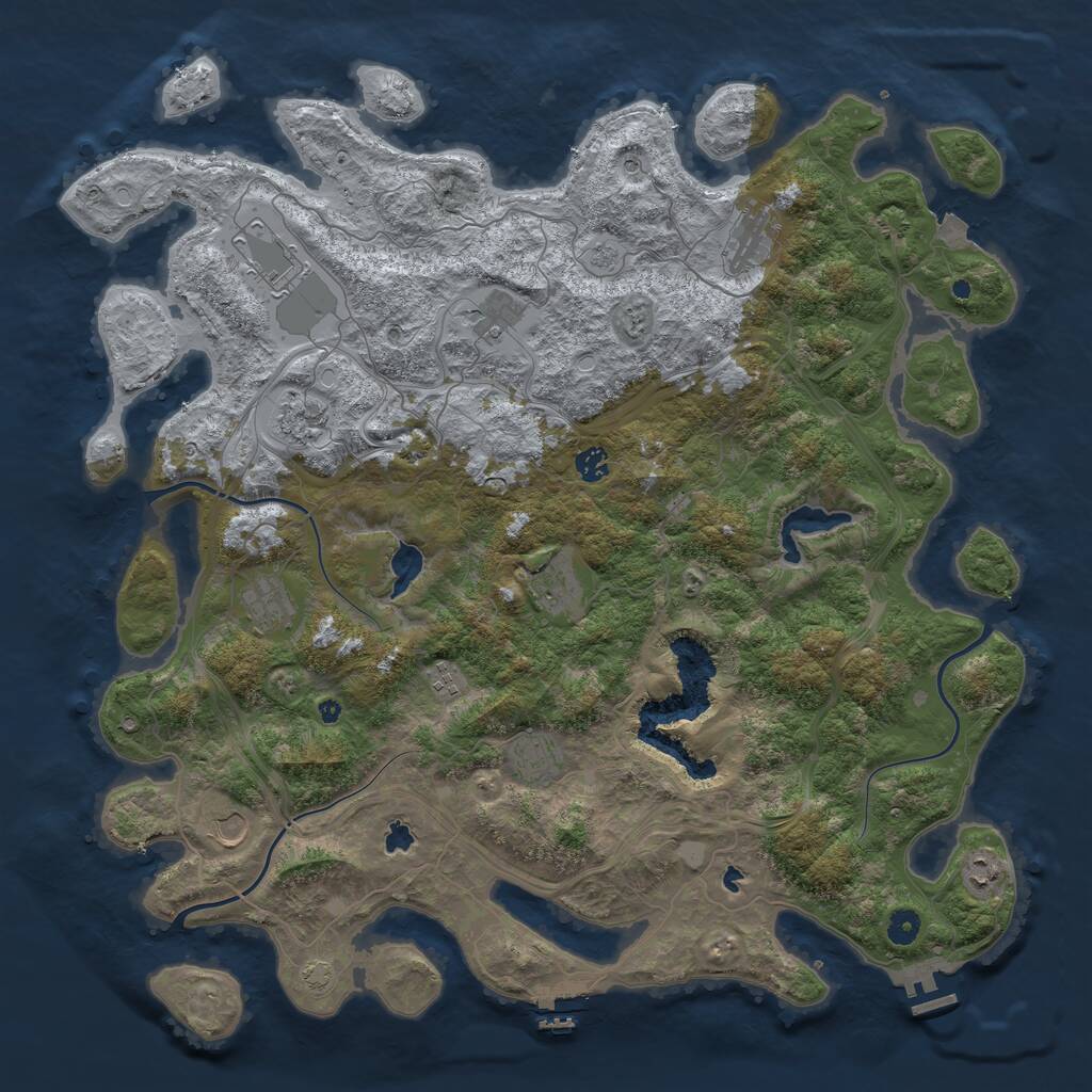 Rust Map: Procedural Map, Size: 4750, Seed: 1123952703, 17 Monuments
