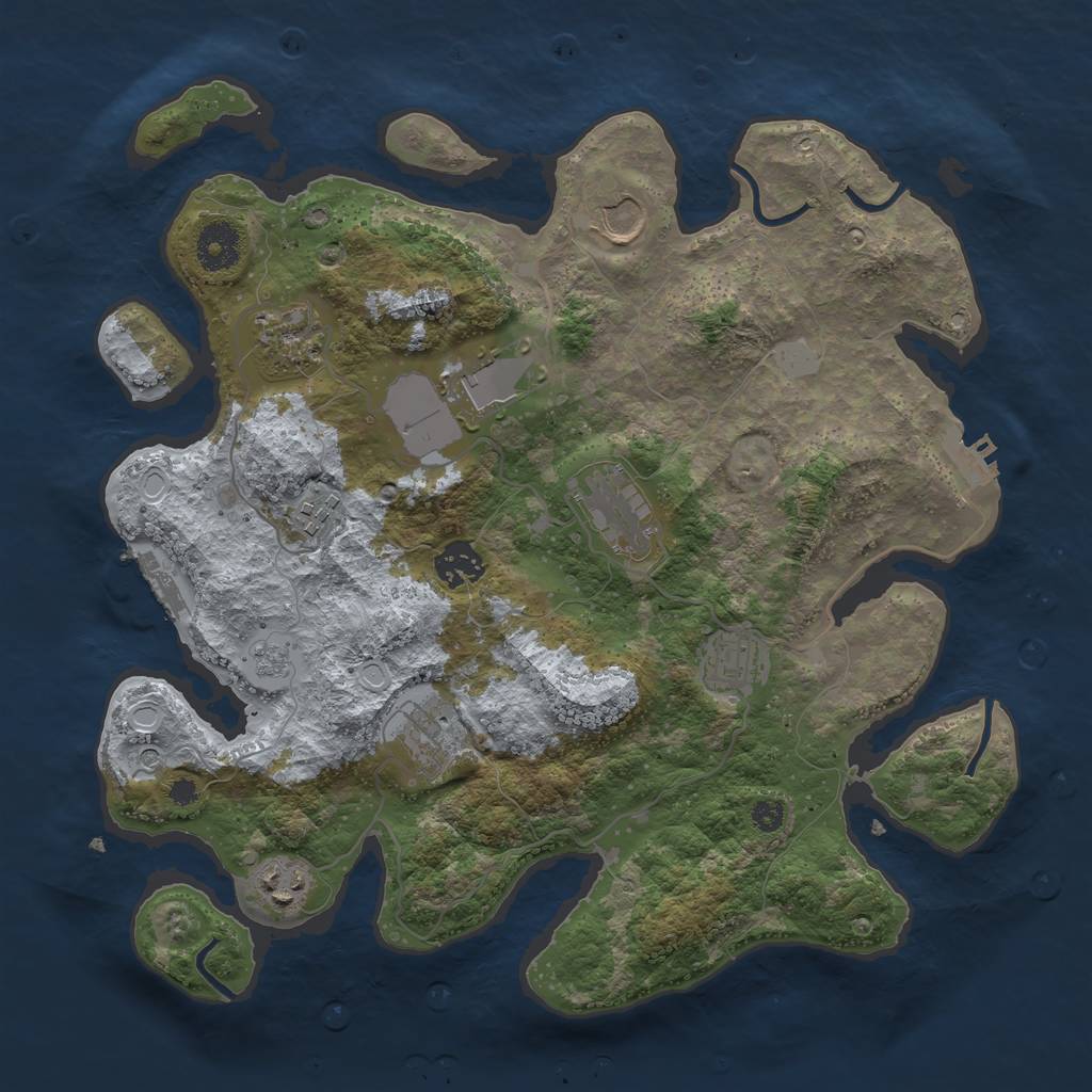 Rust Map: Procedural Map, Size: 3500, Seed: 89712302, 18 Monuments