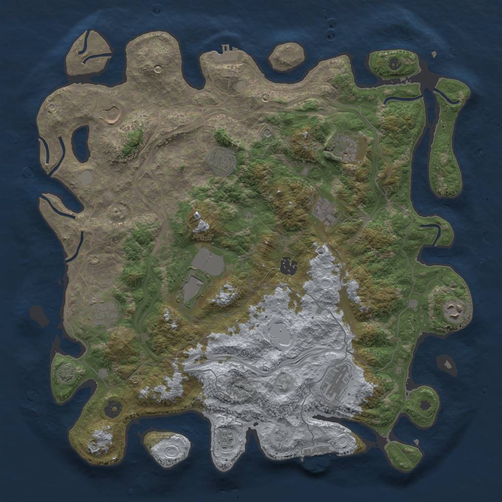 Rust Map: Procedural Map, Size: 4250, Seed: 1473549889, 18 Monuments