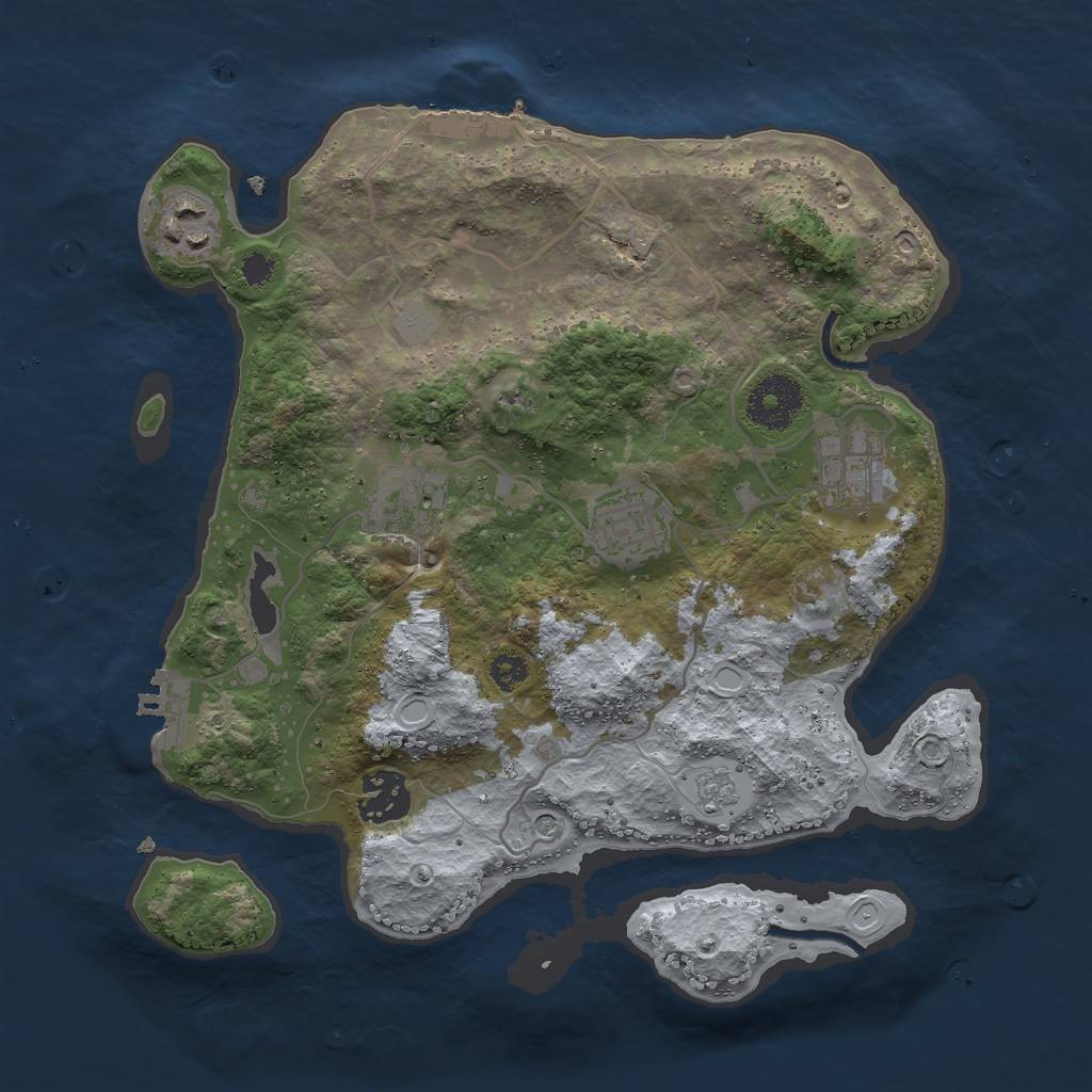 Rust Map: Procedural Map, Size: 3000, Seed: 1697621181, 14 Monuments