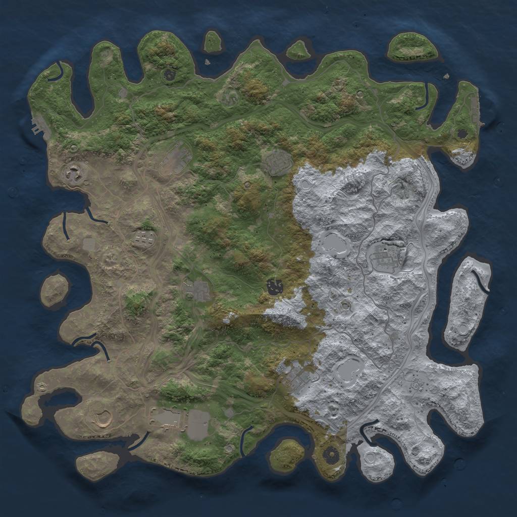 Rust Map: Procedural Map, Size: 4500, Seed: 903444170, 17 Monuments