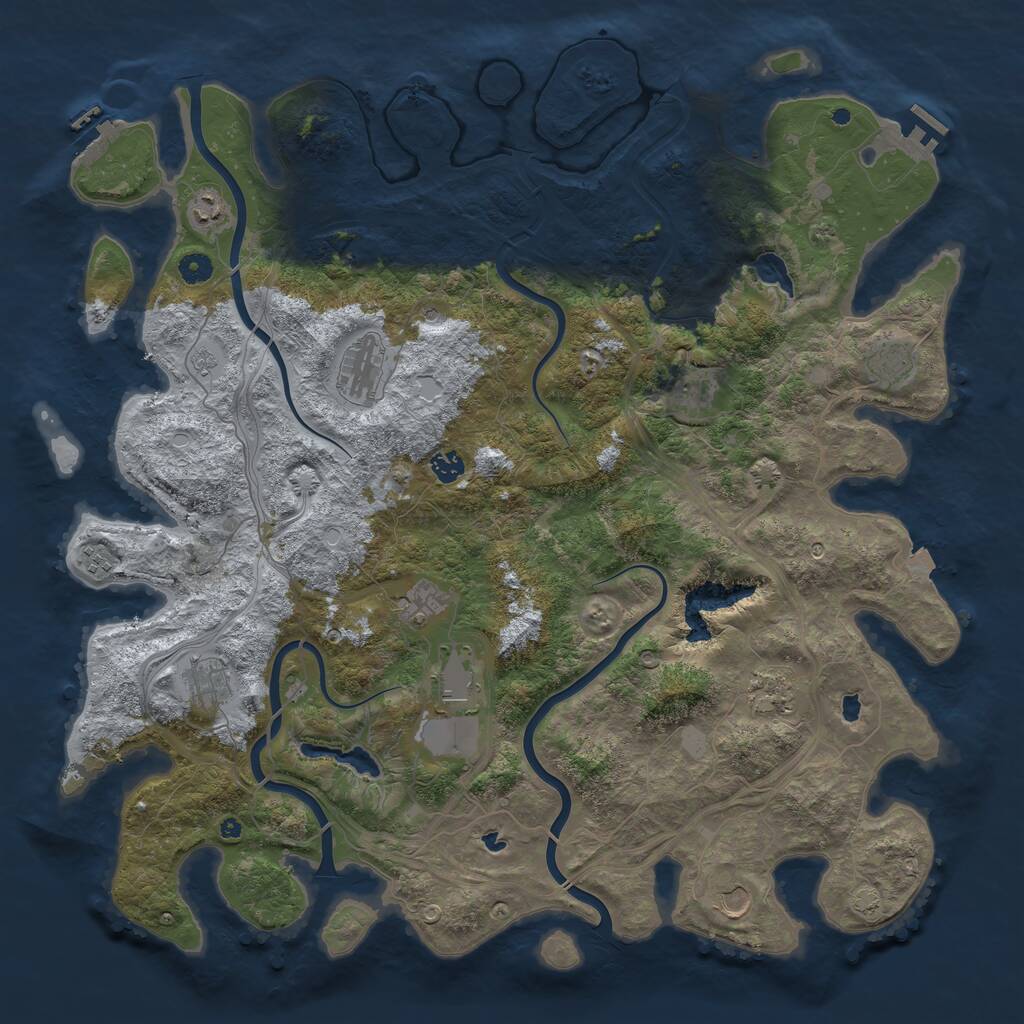 Rust Map: Procedural Map, Size: 4800, Seed: 408954660, 17 Monuments