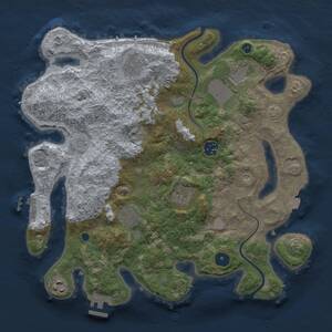 Thumbnail Rust Map: Procedural Map, Size: 3500, Seed: 1684790857, 13 Monuments