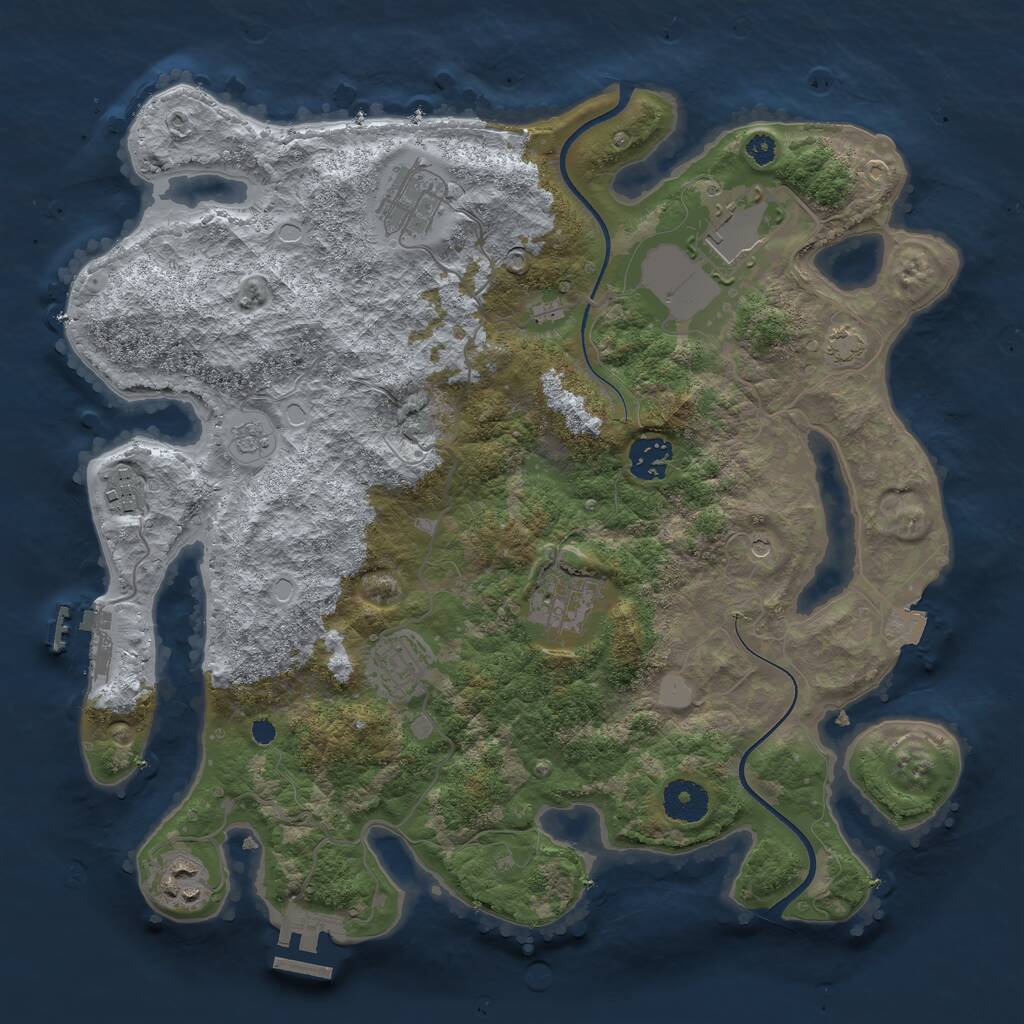 Rust Map: Procedural Map, Size: 3500, Seed: 1684790857, 13 Monuments