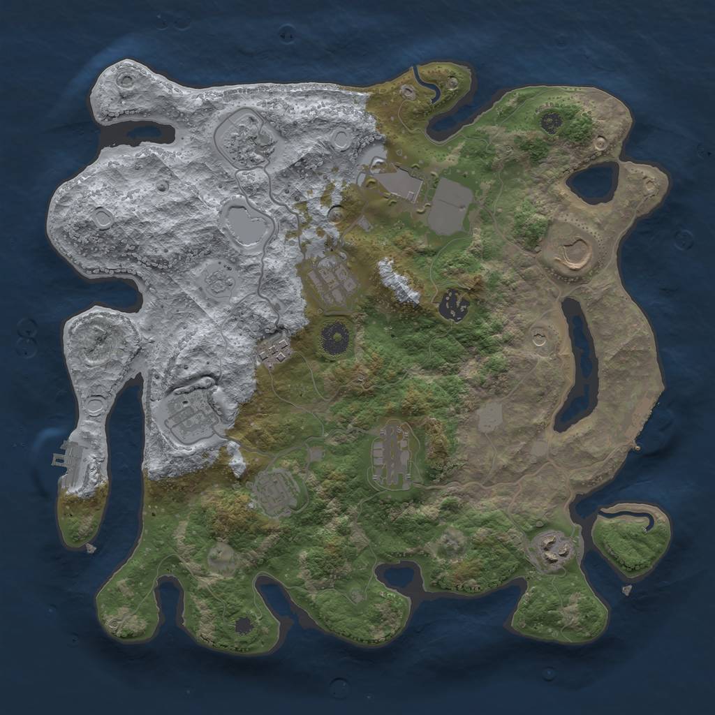 Rust Map: Procedural Map, Size: 3500, Seed: 1684790857, 19 Monuments