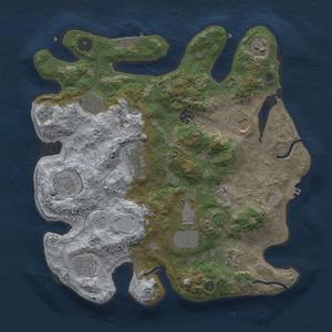 Thumbnail Rust Map: Procedural Map, Size: 3500, Seed: 1929998137, 19 Monuments