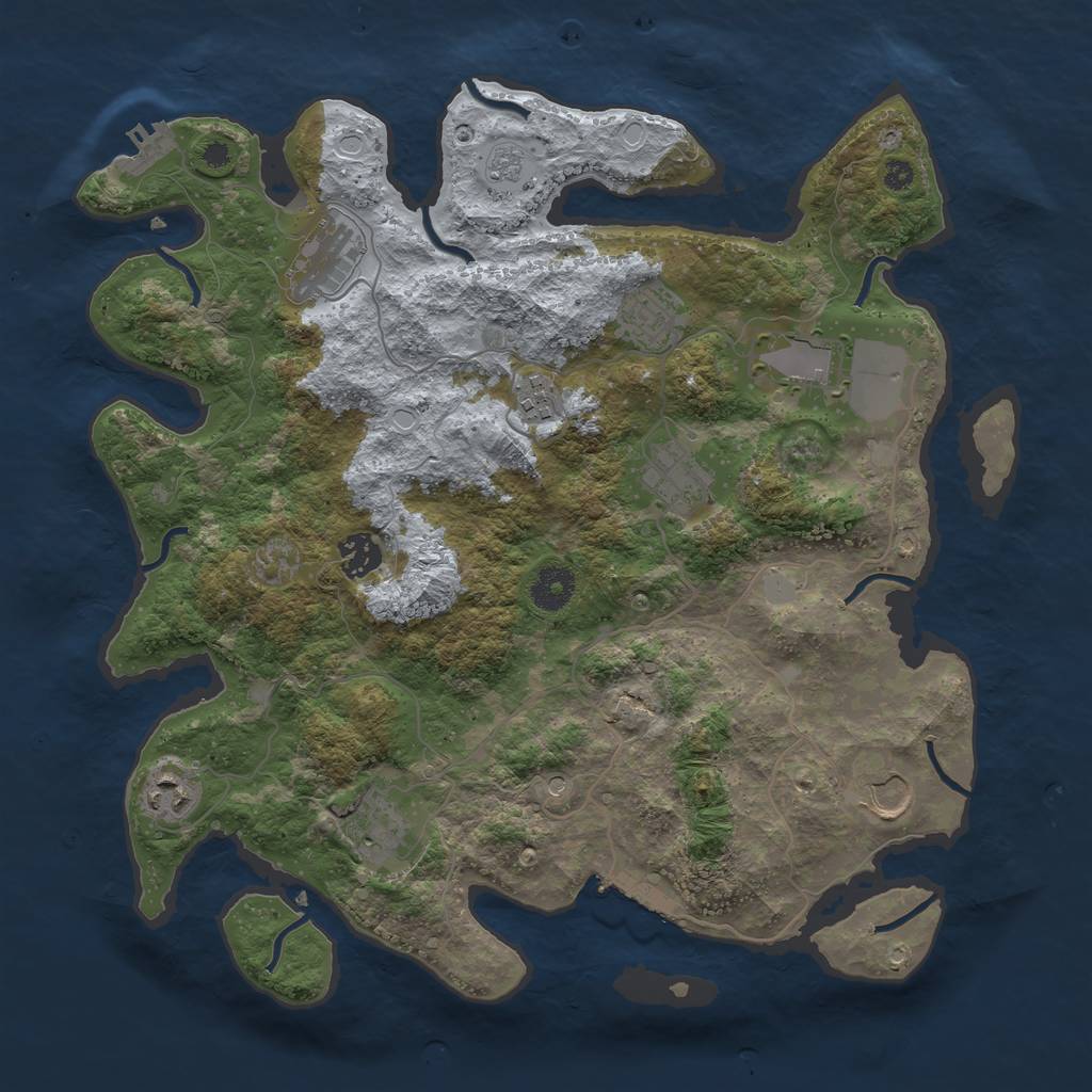 Rust Map: Procedural Map, Size: 3700, Seed: 20112, 18 Monuments