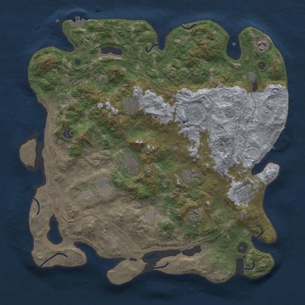 Rust Map: Procedural Map, Size: 4250, Seed: 228783303, 19 Monuments