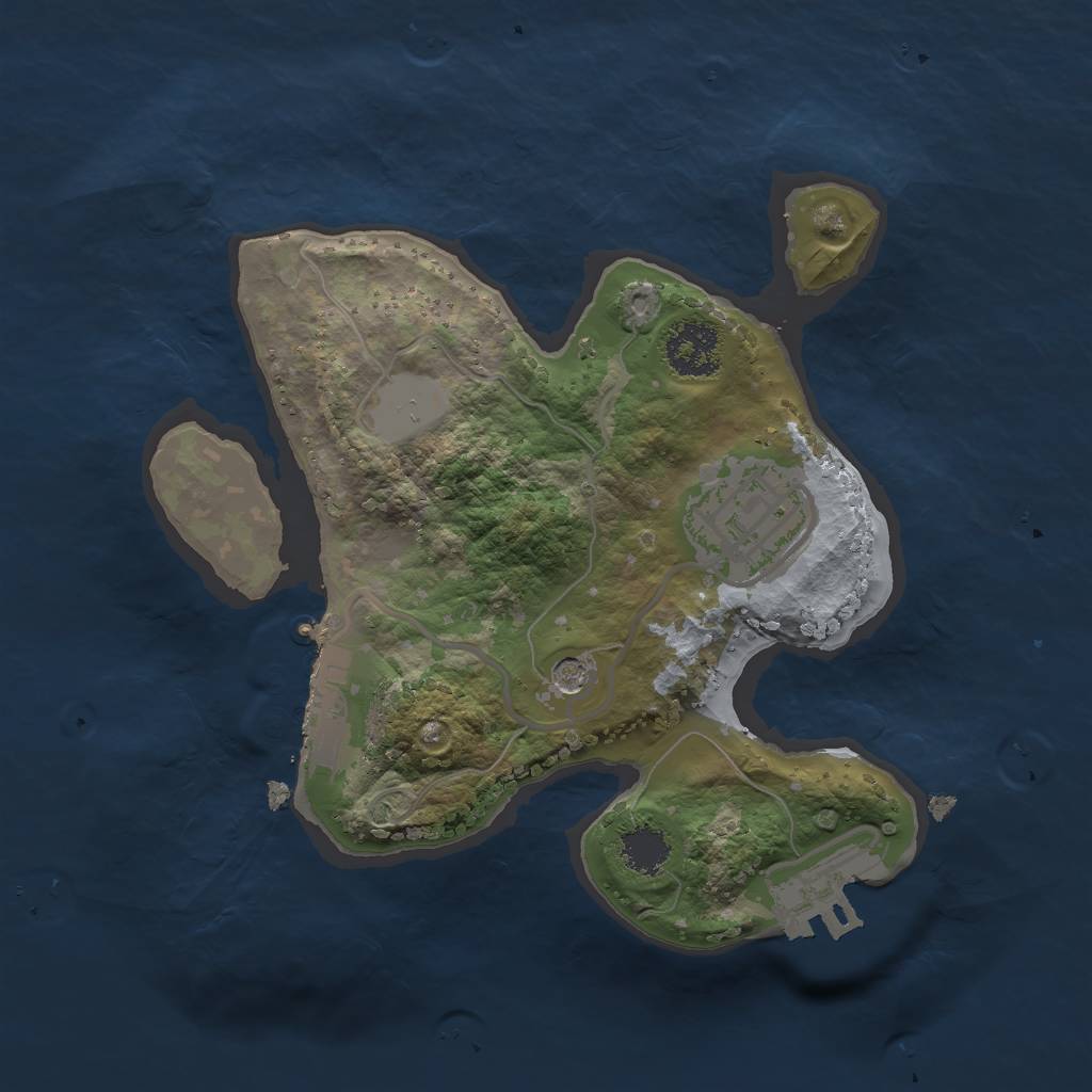 Rust Map: Procedural Map, Size: 2000, Seed: 857465839, 9 Monuments