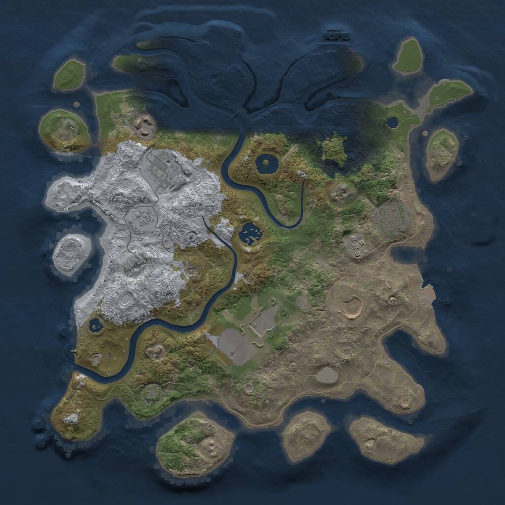 Rust Map: Procedural Map, Size: 3500, Seed: 50432834, 13 Monuments
