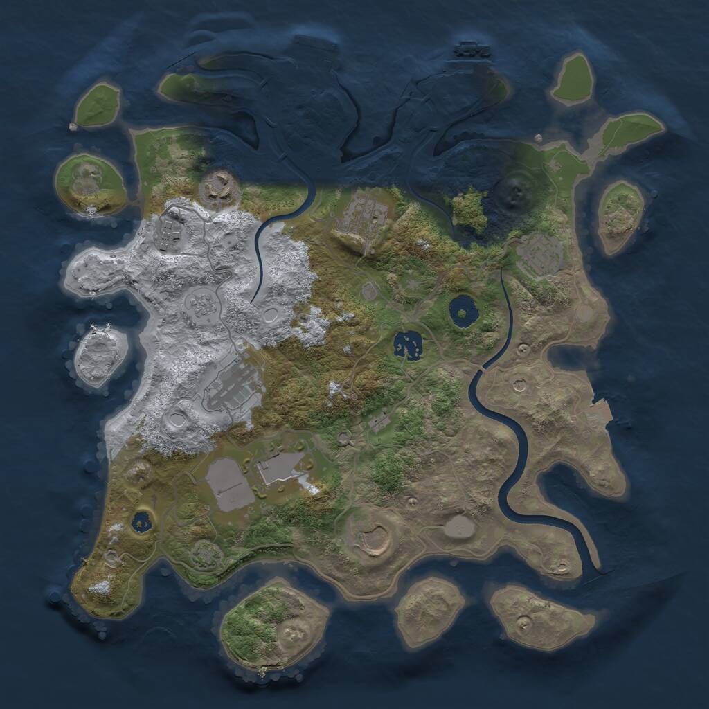Rust Map: Procedural Map, Size: 3500, Seed: 50432834, 14 Monuments
