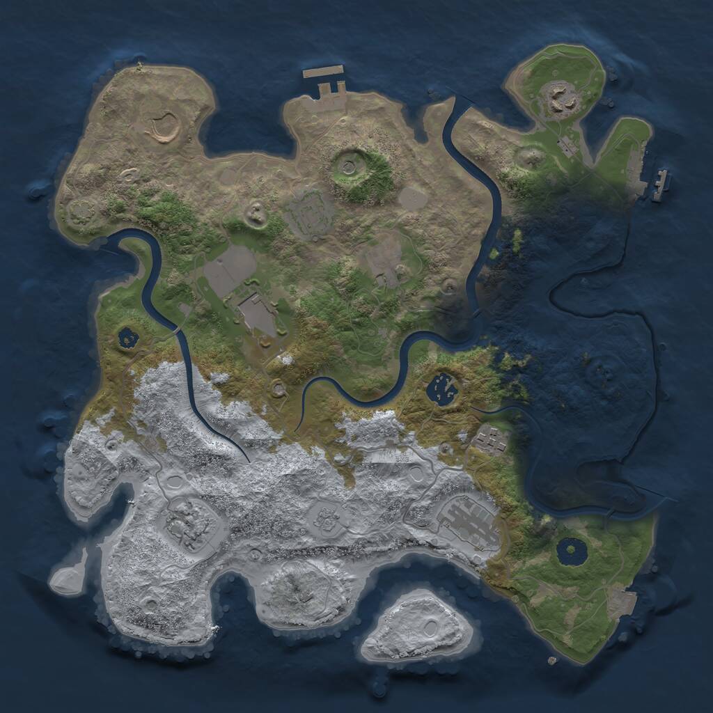 Rust Map: Procedural Map, Size: 3550, Seed: 94798297, 15 Monuments