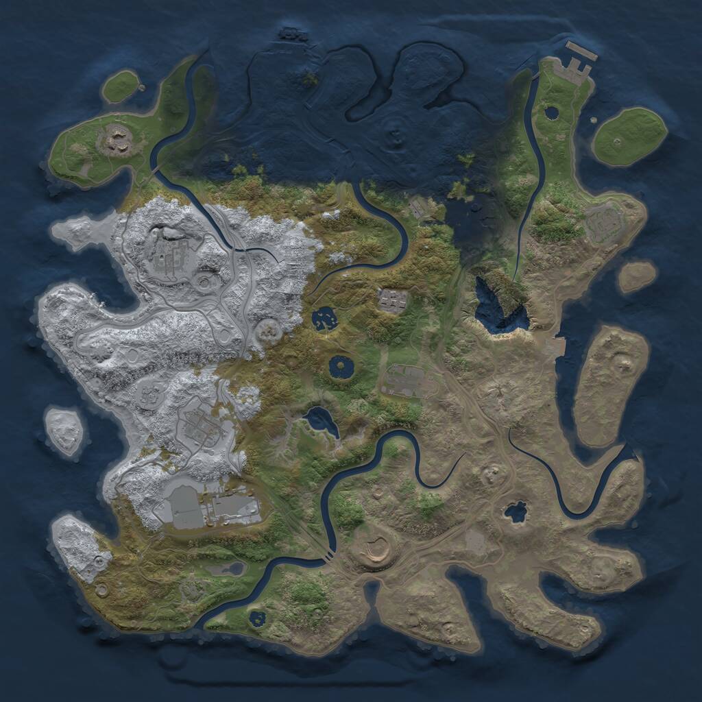 Rust Map: Procedural Map, Size: 4250, Seed: 1797146174, 16 Monuments
