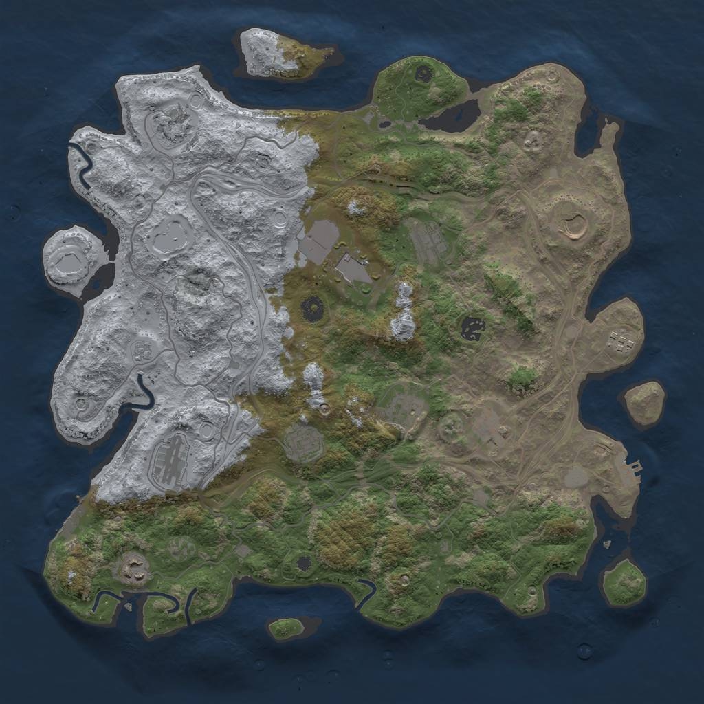 Rust Map: Procedural Map, Size: 4250, Seed: 1547753864, 20 Monuments
