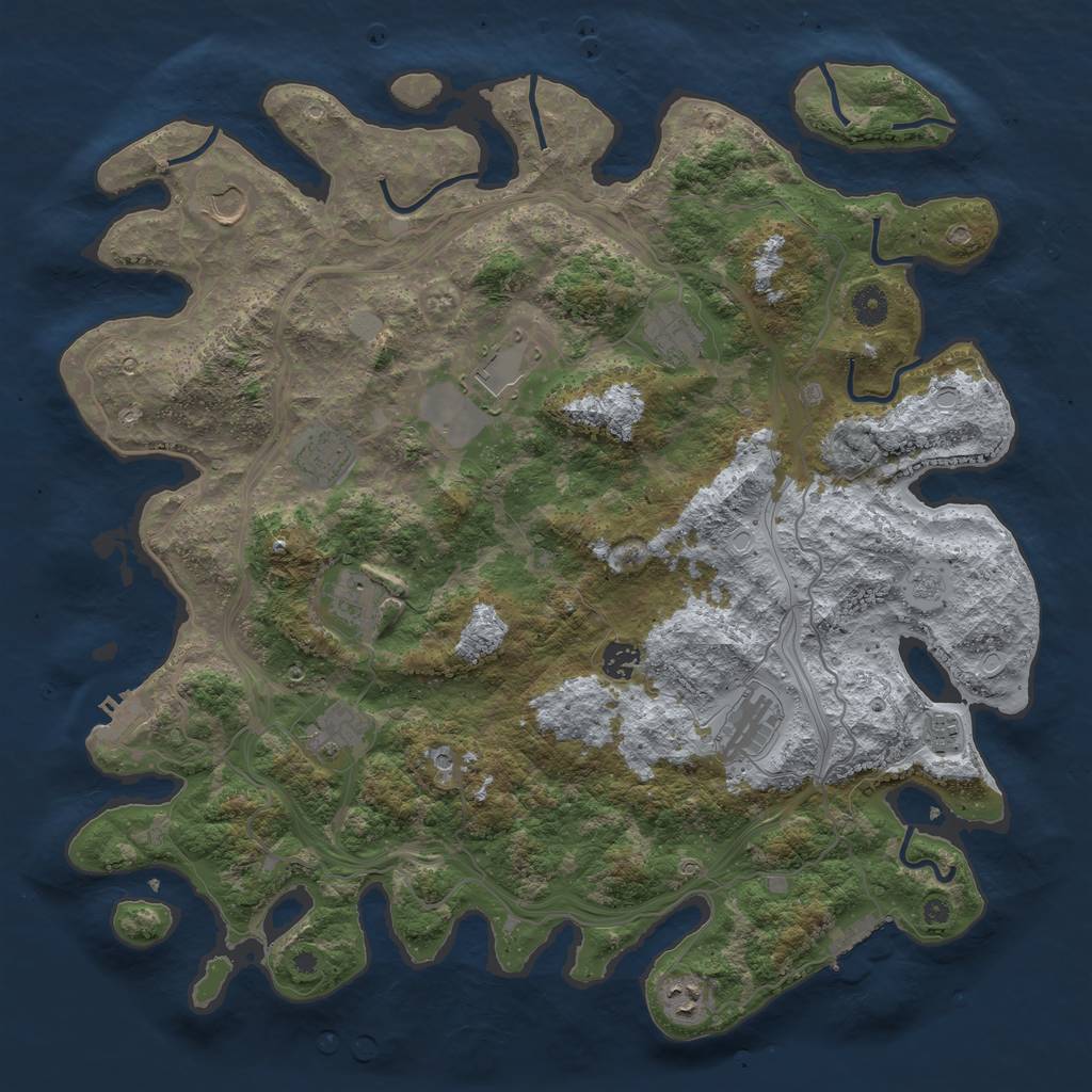 Rust Map: Procedural Map, Size: 4300, Seed: 452336, 17 Monuments