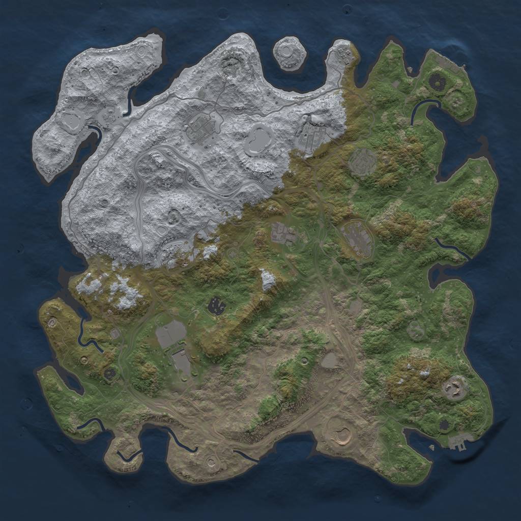 Rust Map: Procedural Map, Size: 4500, Seed: 176022386, 20 Monuments