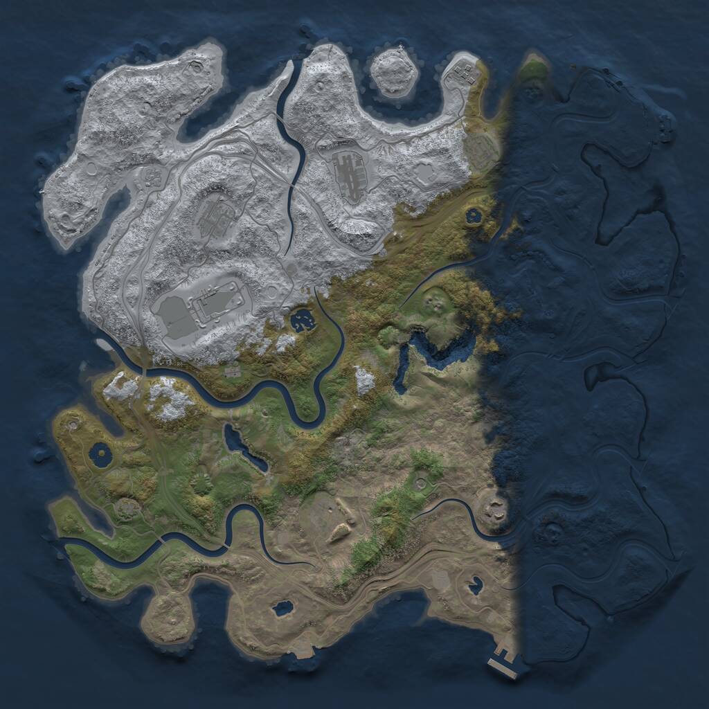 Rust Map: Procedural Map, Size: 4500, Seed: 176022386, 14 Monuments