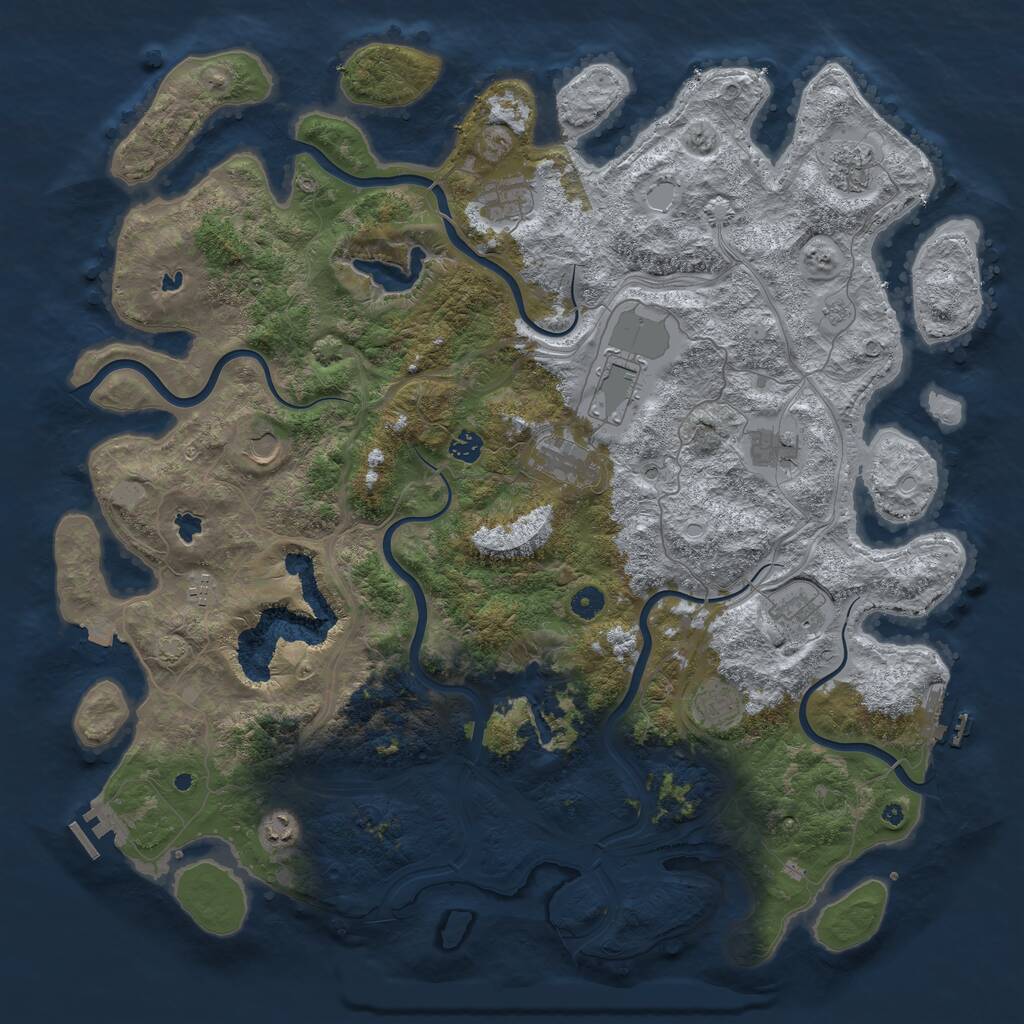 Rust Map: Procedural Map, Size: 4800, Seed: 2066919922, 17 Monuments