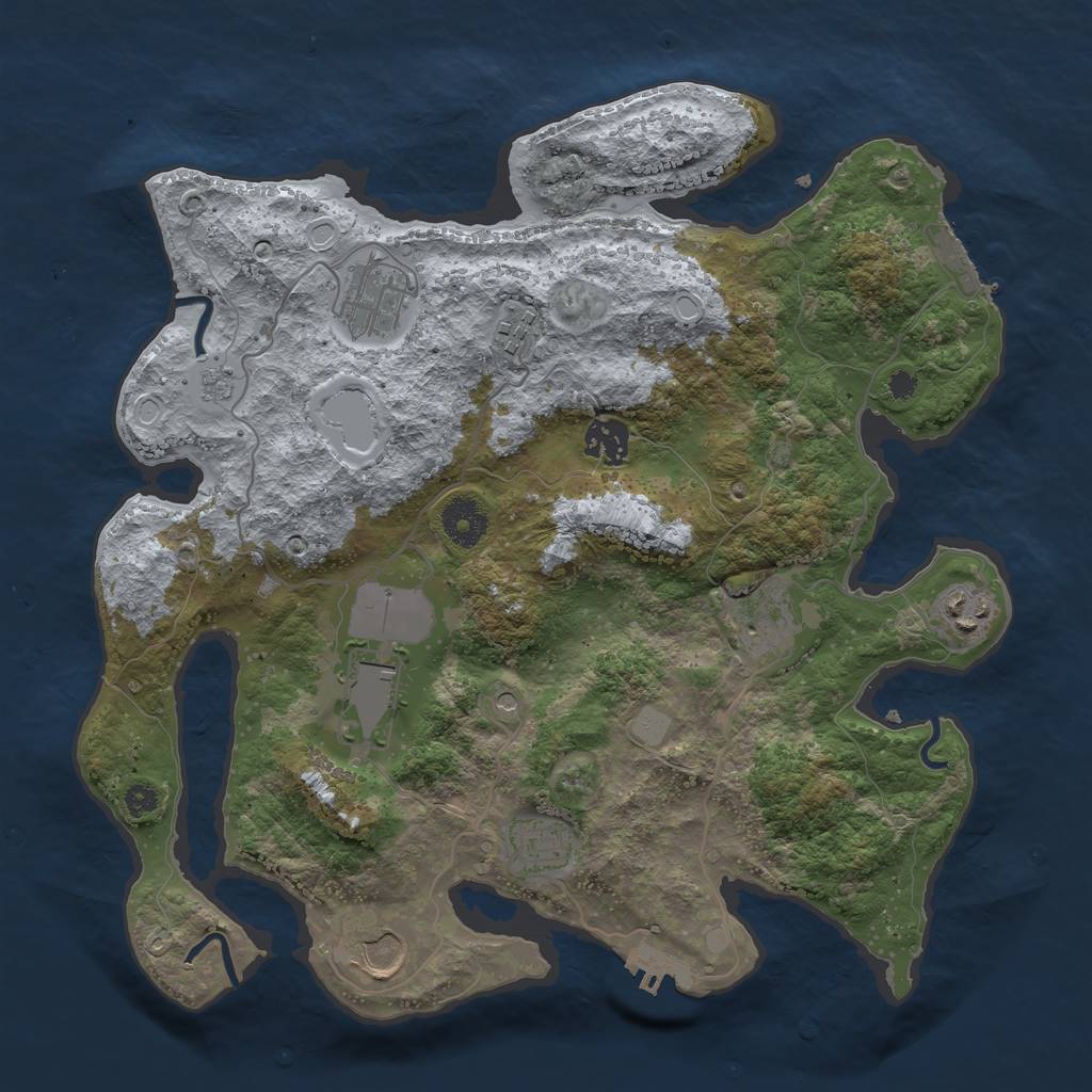 Rust Map: Procedural Map, Size: 3500, Seed: 439788829, 15 Monuments