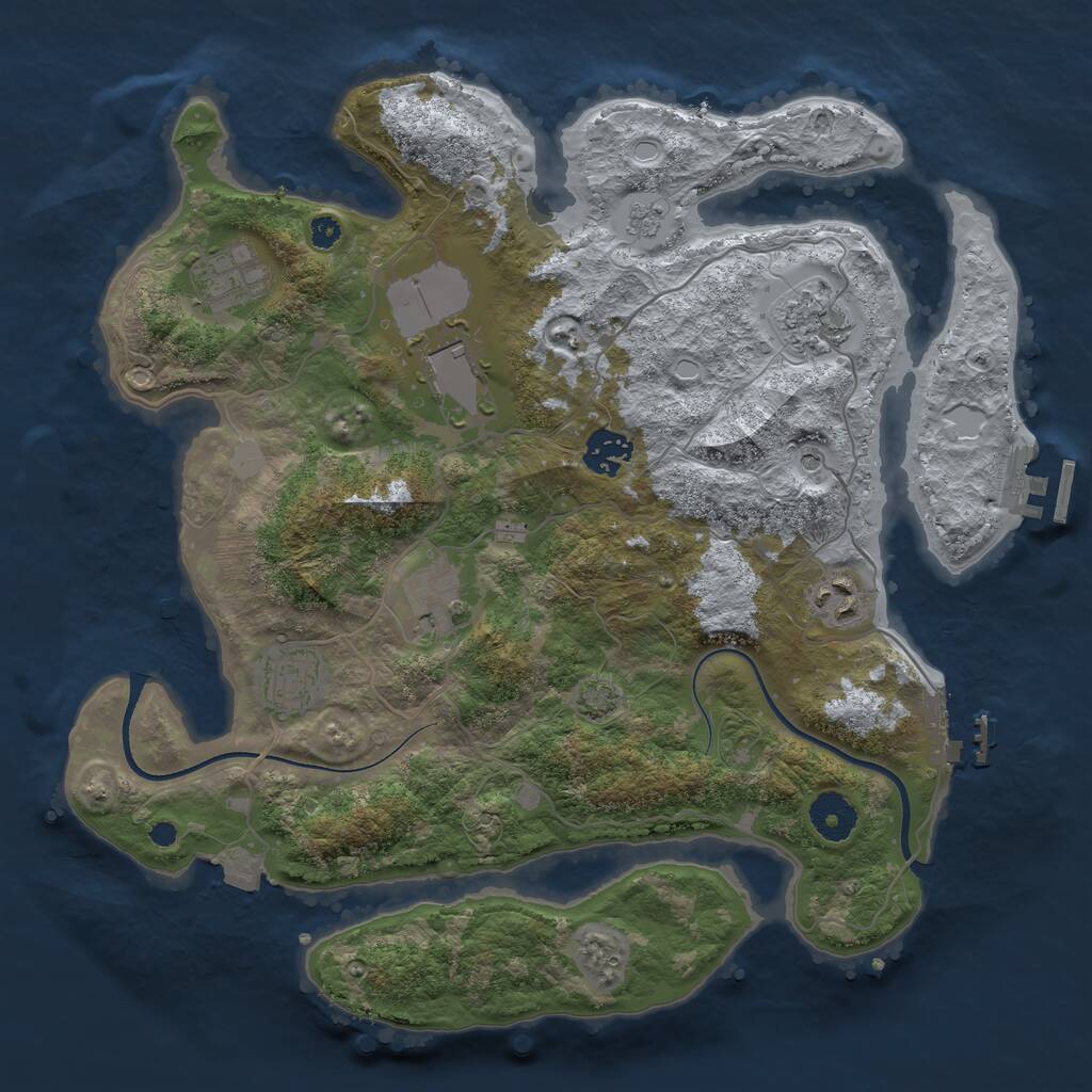 Rust Map: Procedural Map, Size: 3500, Seed: 26197601, 13 Monuments