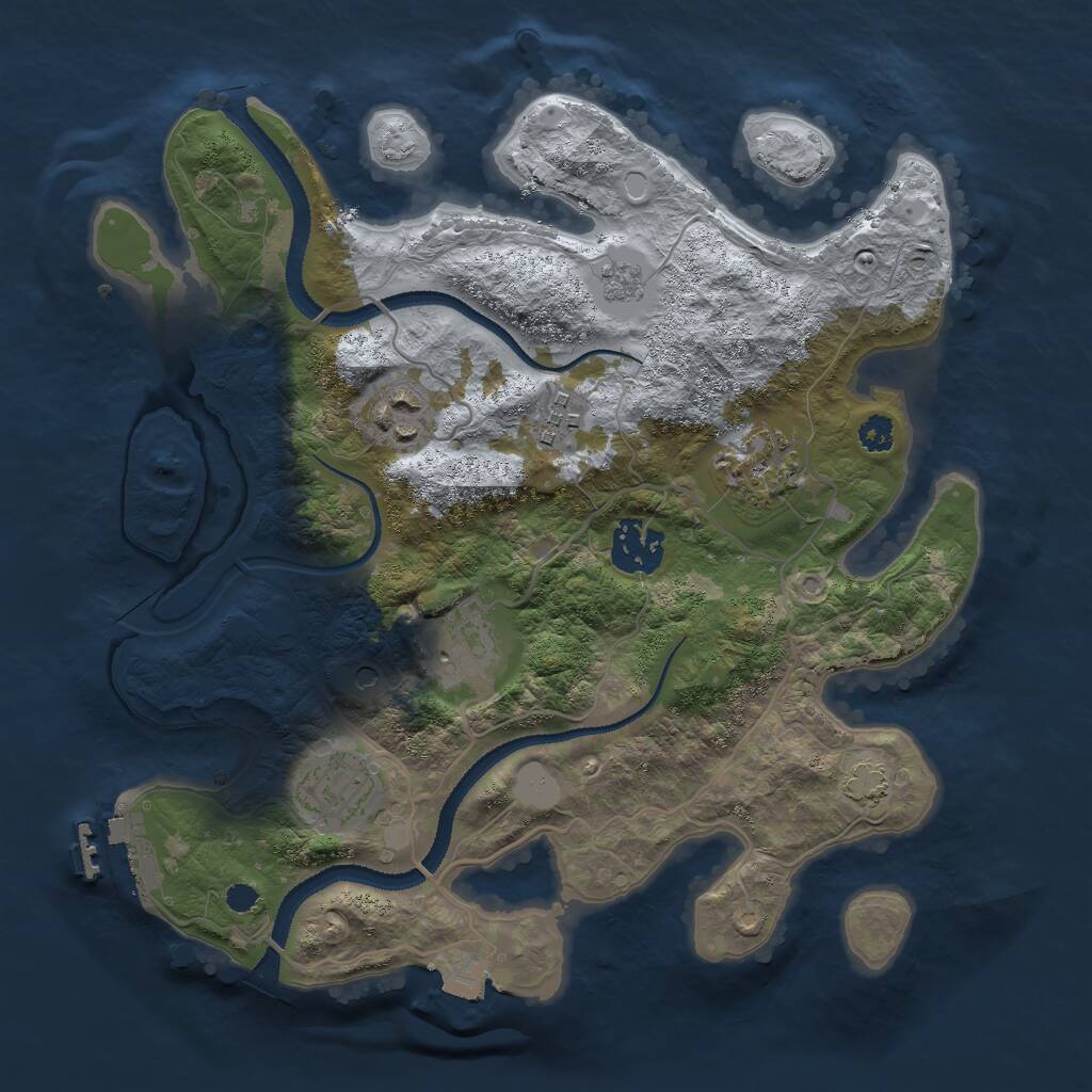Rust Map: Procedural Map, Size: 3000, Seed: 756309594, 11 Monuments