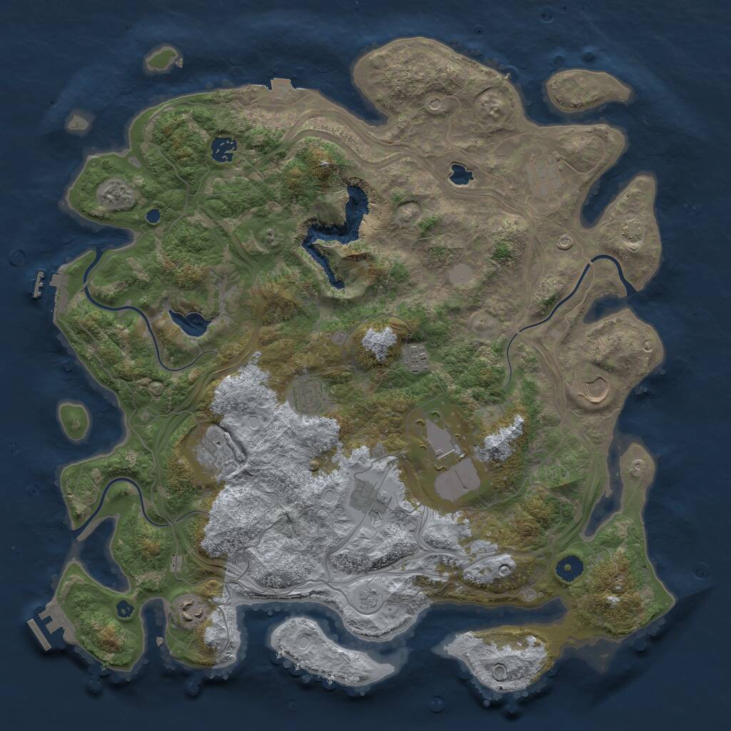 Rust Map: Procedural Map, Size: 4250, Seed: 1938201742, 15 Monuments