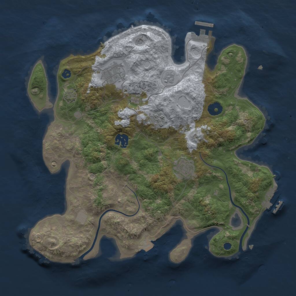 Rust Map: Procedural Map, Size: 3200, Seed: 123457896, 10 Monuments