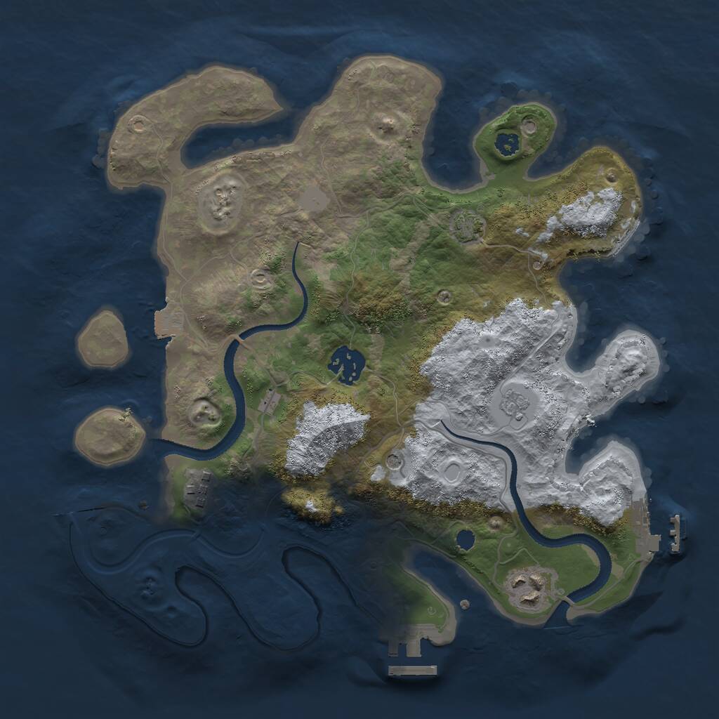 Rust Map: Procedural Map, Size: 3000, Seed: 1150626579, 9 Monuments