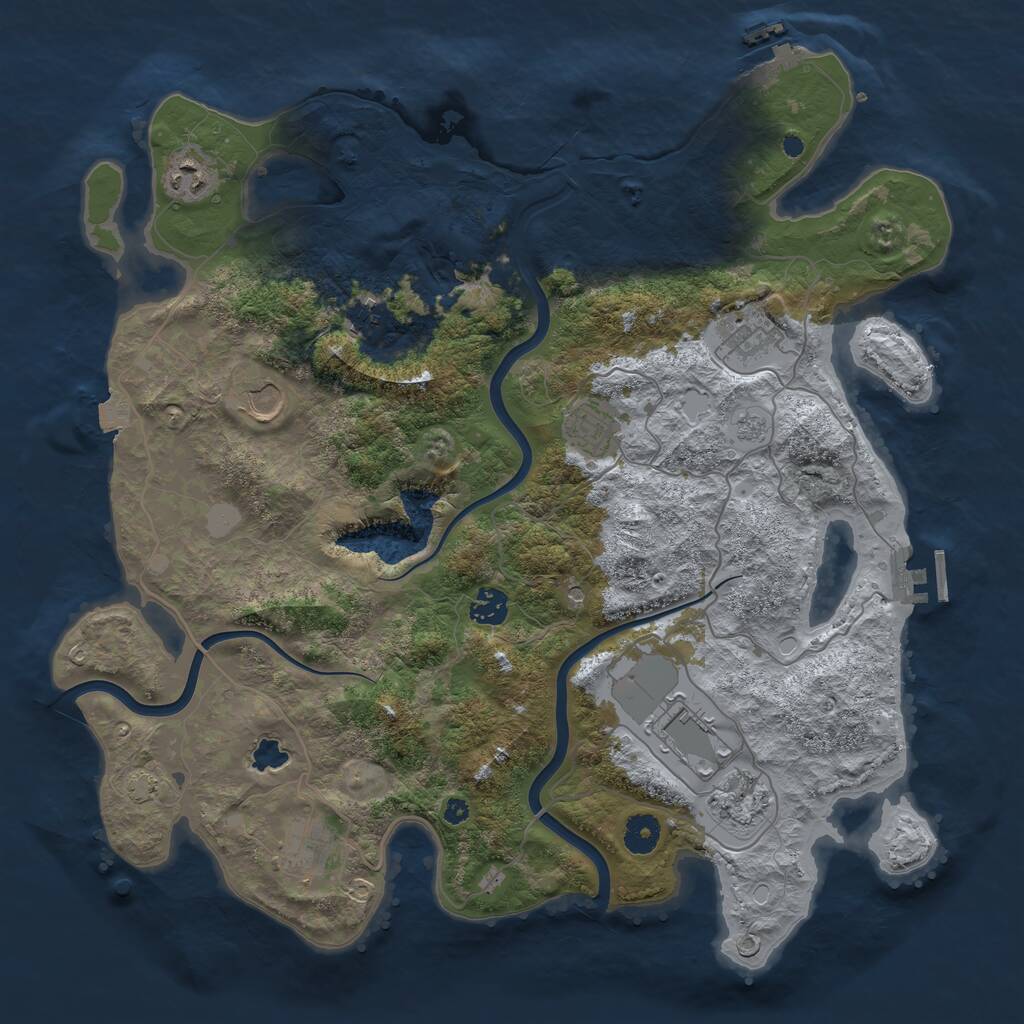 Rust Map: Procedural Map, Size: 4000, Seed: 42685, 15 Monuments