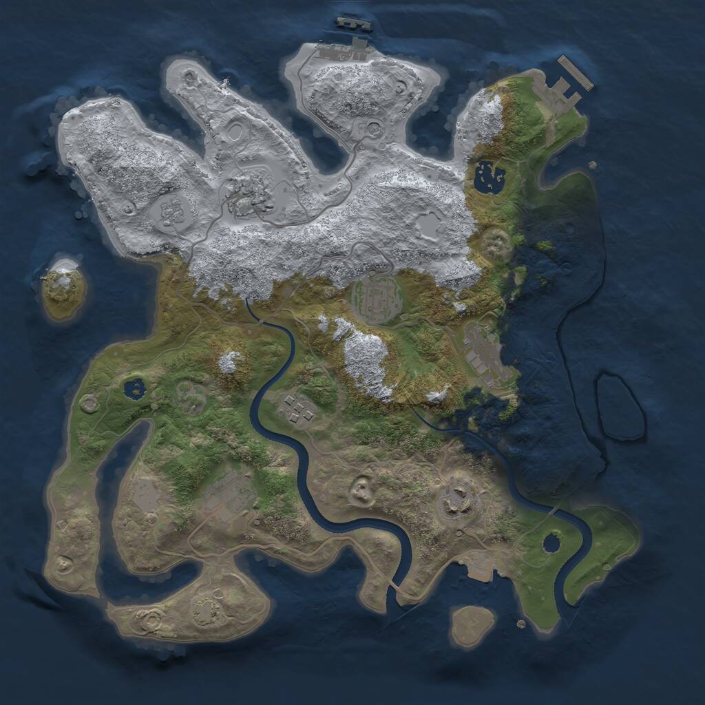Rust Map: Procedural Map, Size: 3250, Seed: 14524, 13 Monuments