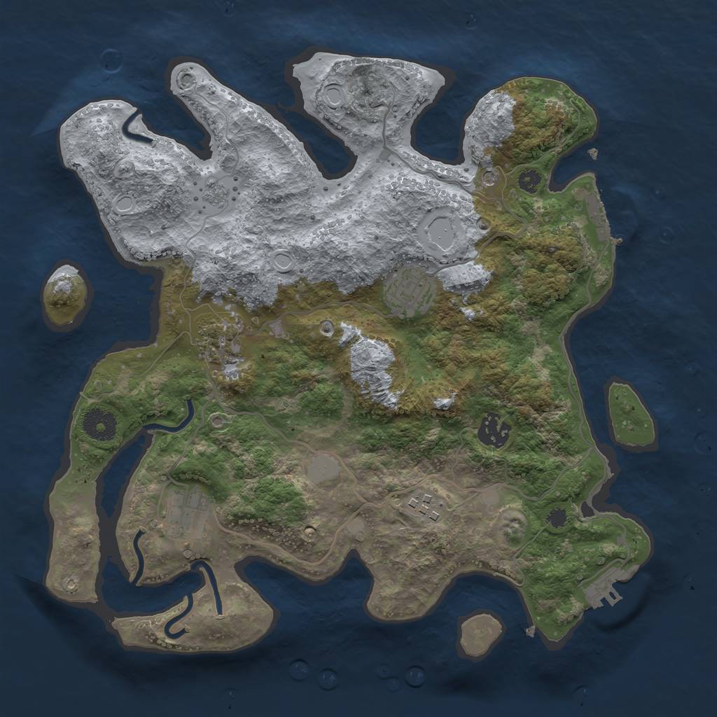 Rust Map: Procedural Map, Size: 3250, Seed: 14524, 14 Monuments