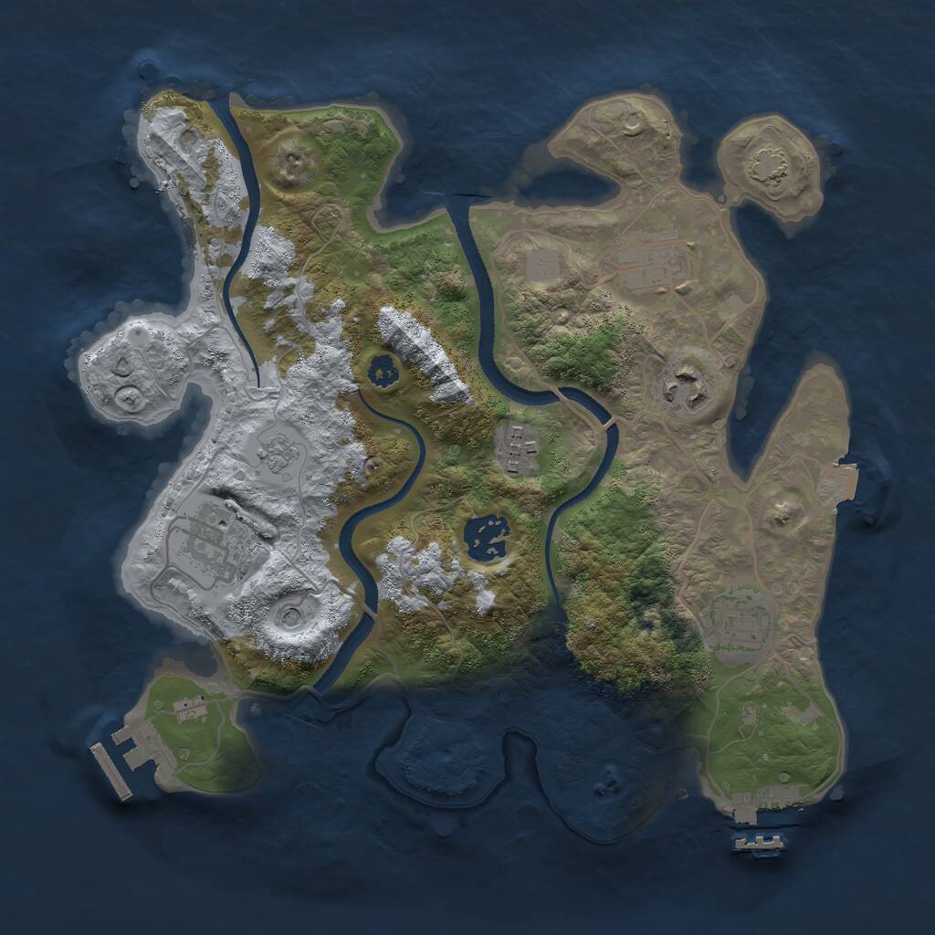 Rust Map: Procedural Map, Size: 3000, Seed: 1427570932, 12 Monuments