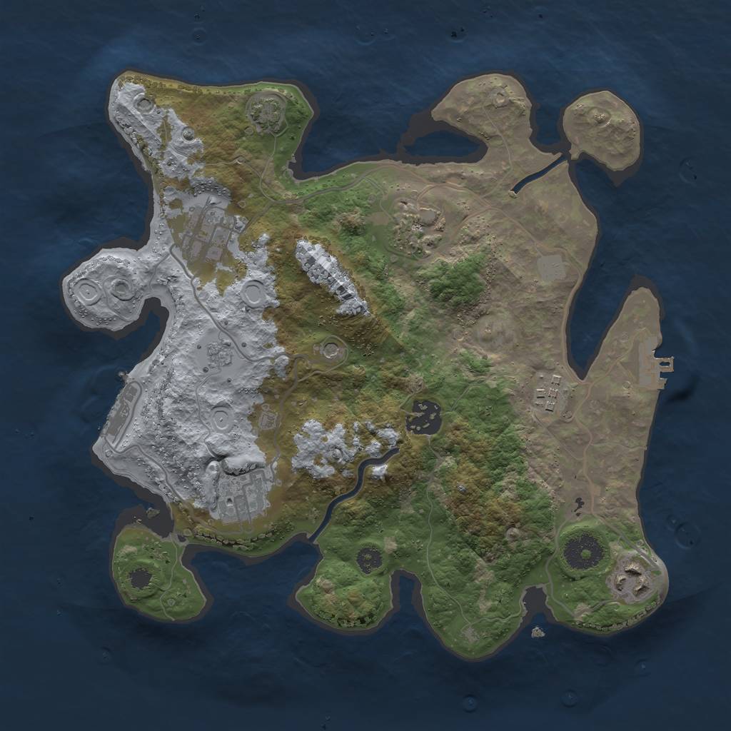 Rust Map: Procedural Map, Size: 3000, Seed: 1427570932, 14 Monuments