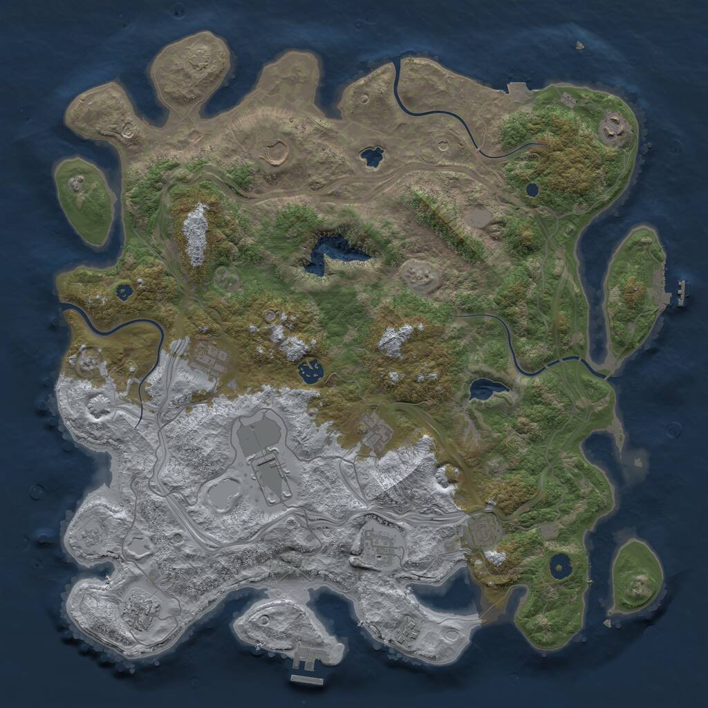Rust Map: Procedural Map, Size: 4400, Seed: 7558824, 16 Monuments
