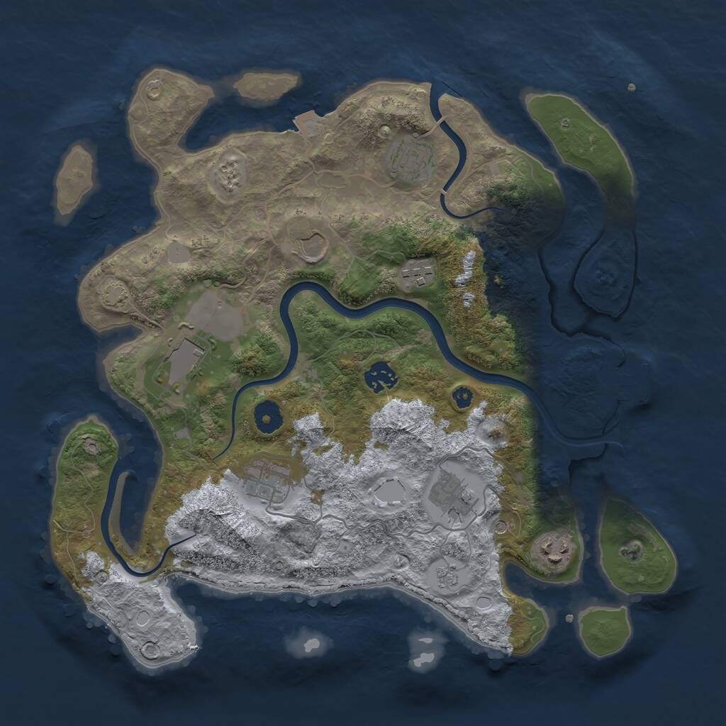 Rust Map: Procedural Map, Size: 3590, Seed: 109903, 13 Monuments