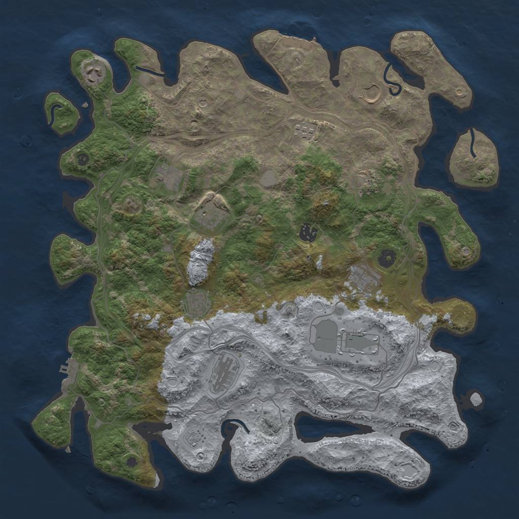 Rust Map: Procedural Map, Size: 4250, Seed: 7336241, 20 Monuments